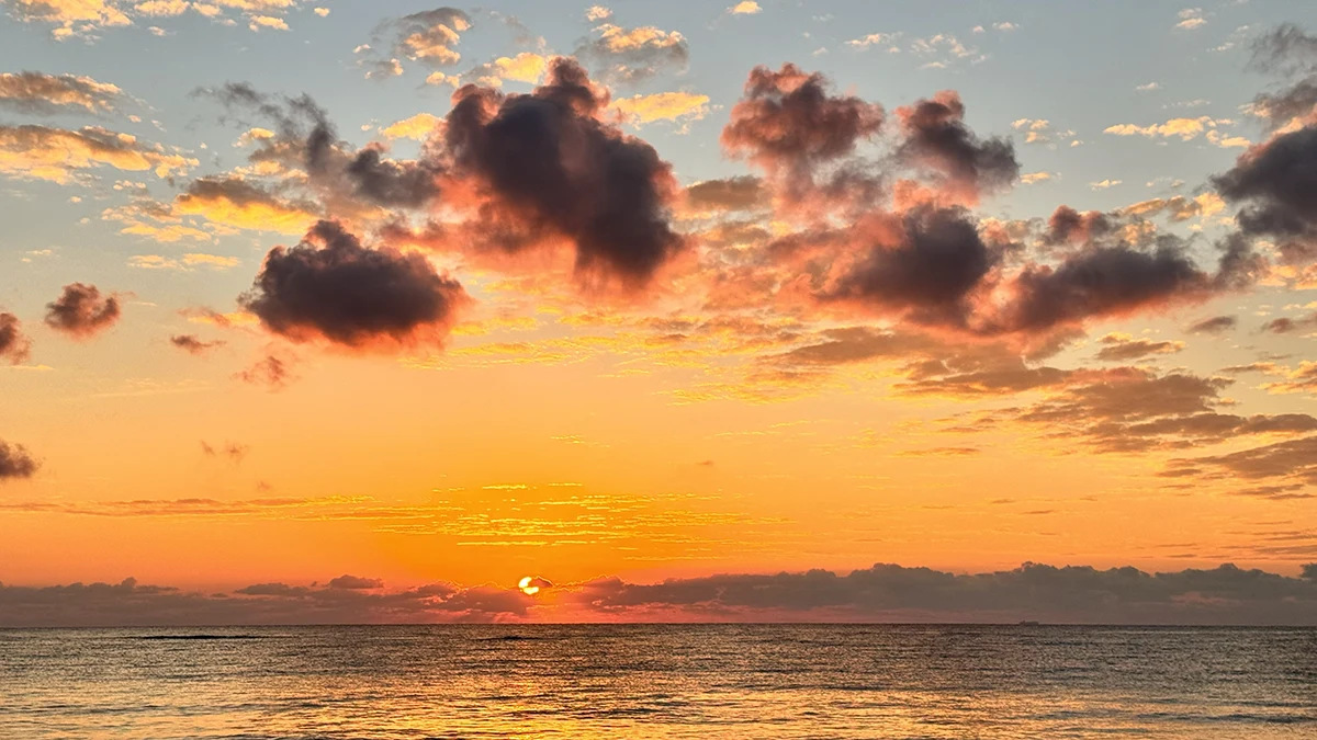 Sunset over the beach at Akumal